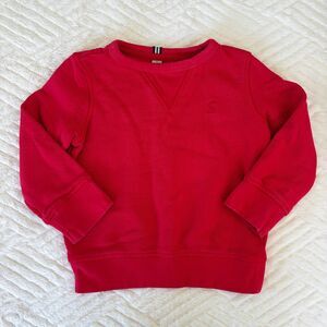 Joules Toddler Boys Size 2 Red Cotton Pullover Sweatshirt Bunny Logo Casual Top